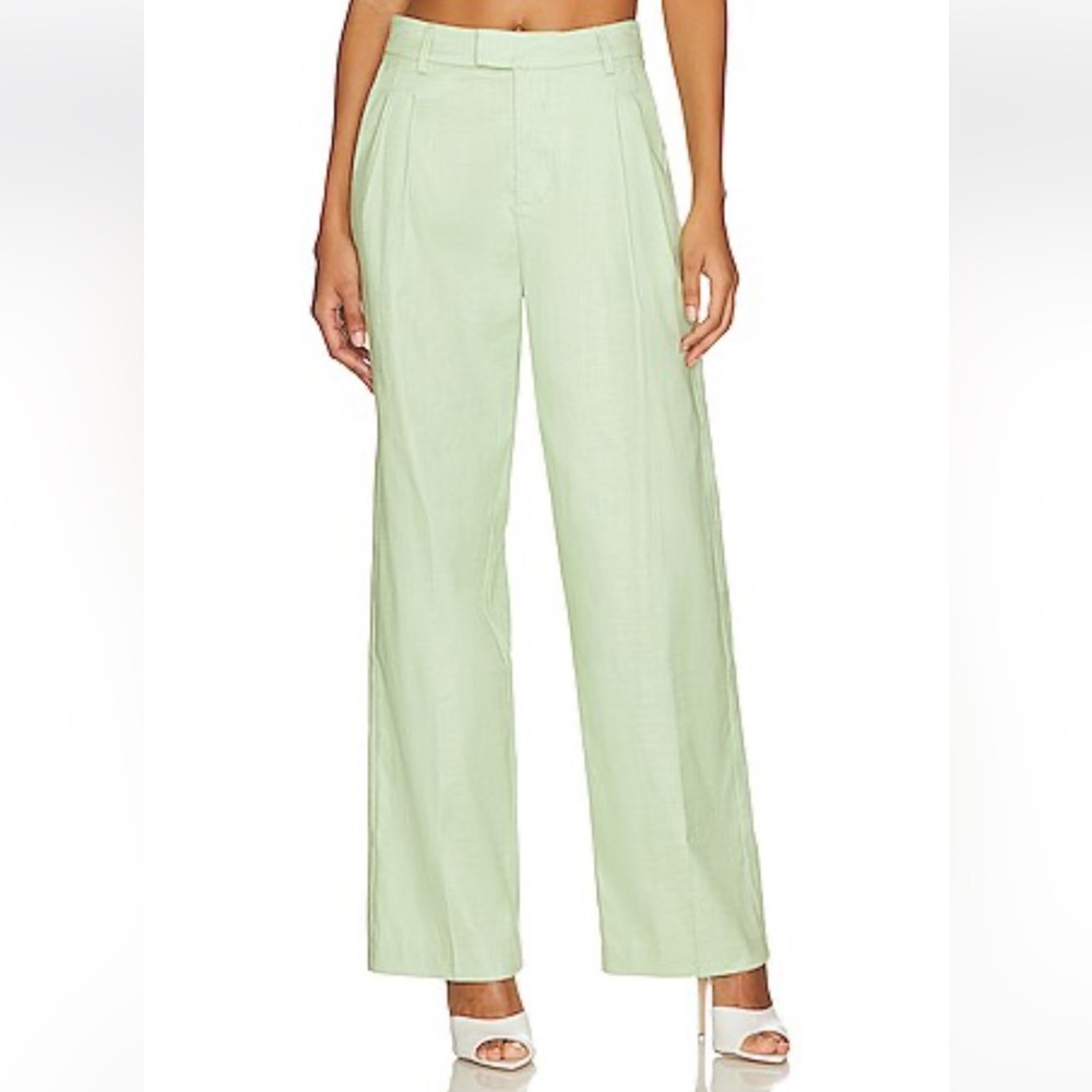 NWT‎ Rails Women’s Marnie High Waist Wide Leg Linen Blend Pants in Apple